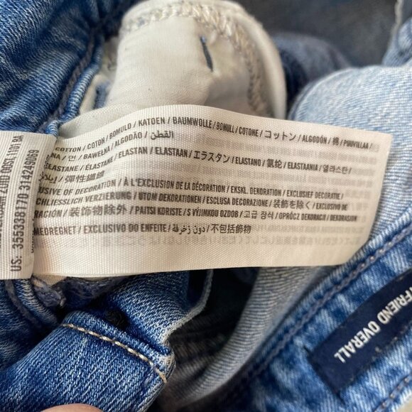 Hollister Womens Boyfriend Overalls Medium Straight Leg Distressed Blue Denim - Picture 12 of 16